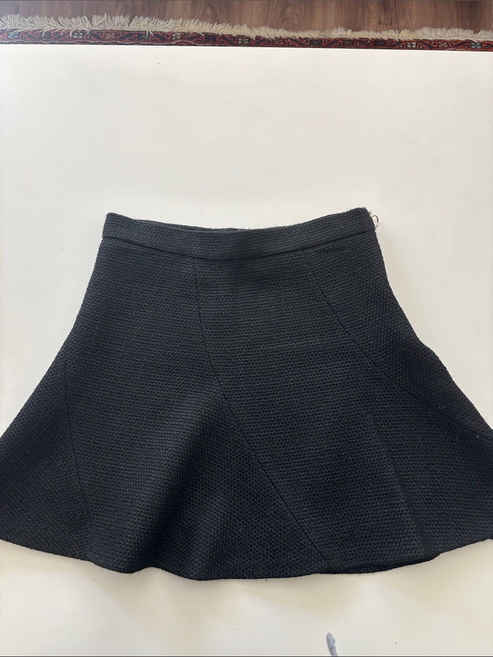 Zara Black Textured Skater Skirt